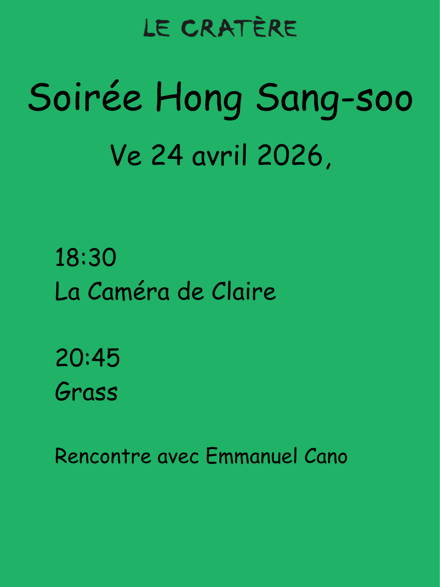 Soirée Hong Sang-soo